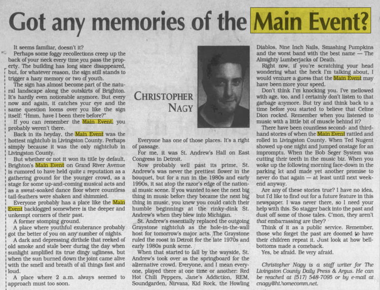 Main Event - Apr 2002 Article